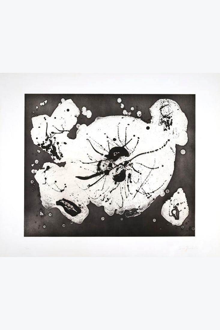 Sam Francis (1923-1994) Iceland Plate, Rome, 1973 Aquatint on Fabriano Rosaspina Wellum paper Signed (1 of 1)