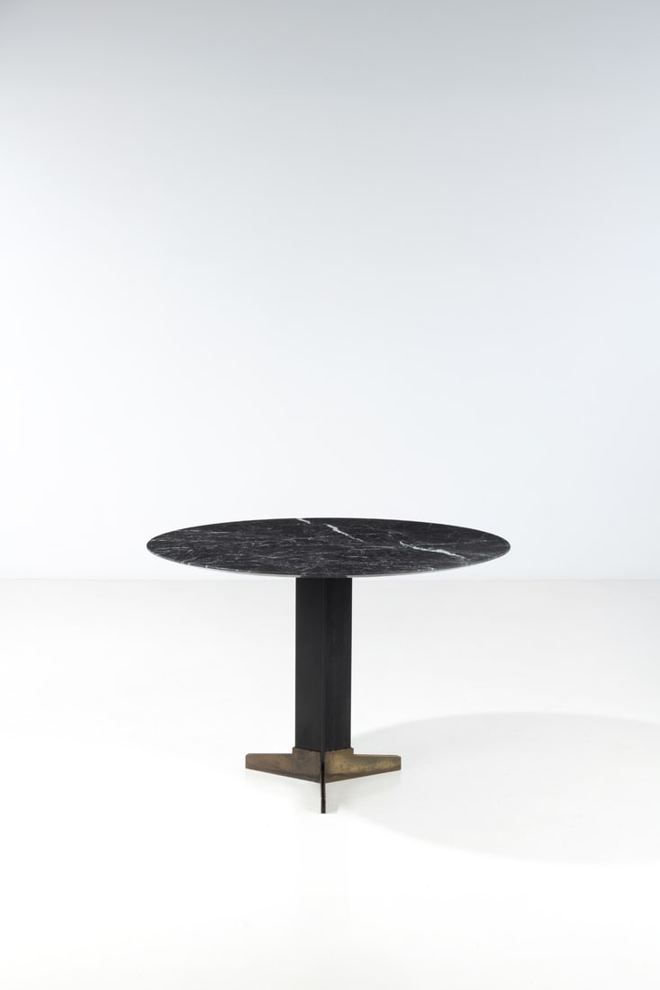 Ignazio Gardella (1905-1999) Table: Ignazio Gardella (1905-1999)TableMarble, lacquered metal and brassEdited by AzucenaModel created circa 1959H 78 × Ø 111,5 cm