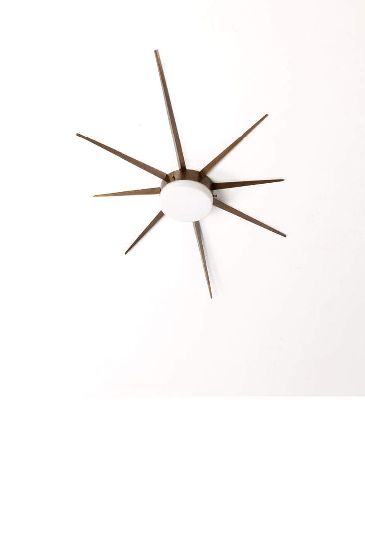 Gio Ponti (1891-1979) Ceiling lamp or sconce - ‘Stella’ model: Gio Ponti (1891-1979)Ceiling lamp or sconce - ‘Stella’ modelBrass and satin glassEdited by ArredoluceModel created in the 1950sH 153,5 × L 83 × W 6 cmExpertise conducted by the