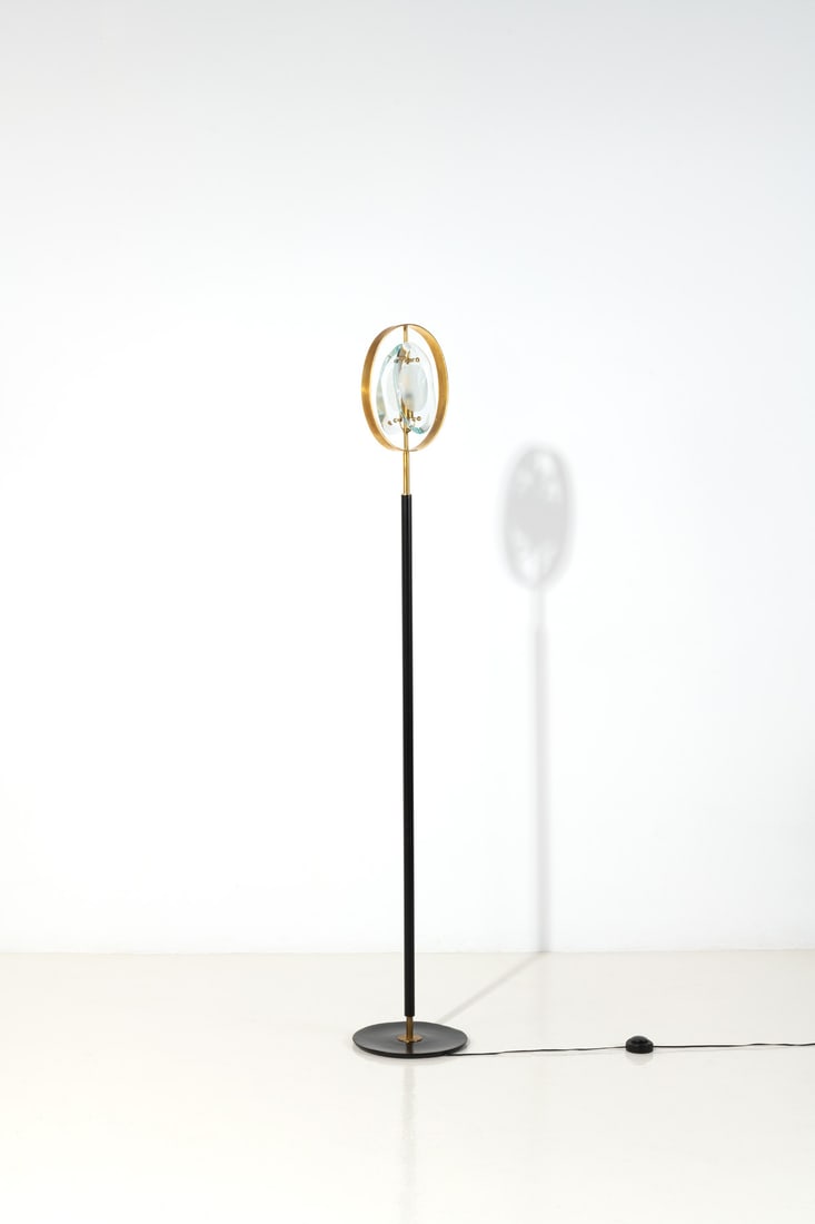 Max Ingrand (1908-1969) Floor lamp - Model 2020, 'Micro': Max Ingrand (1908-1969)Floor lamp - Model 2020, 'Micro'Lacquered metal, brass and glassEdited by Fontana ArteModel created circa 1961H 168 × Ø 27 (base) cmBibliography:- F. Deboni, 'Fontana