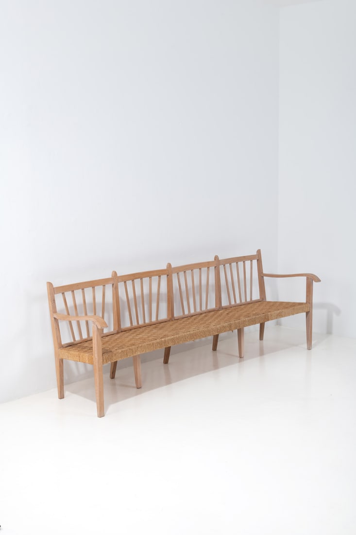 Paolo Buffa (1903-1970) Bench: Paolo Buffa (1903-1970)BenchWood and ropeEdited by Serafino Arrighi, CantùManufacturer’s labelModel created in the 1950sH 219 × L 75 × W 48,5 cm