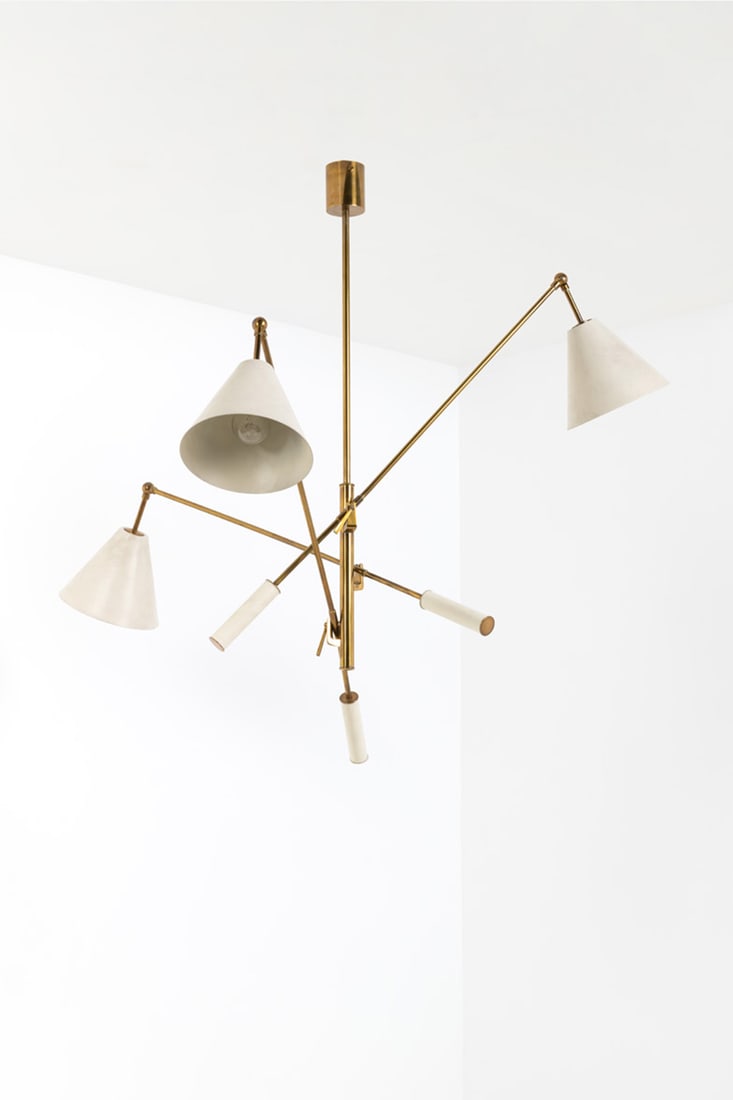 Angelo Lelii (1915-1987) Suspension - 'Triennale' Model: Angelo Lelii (1915-1987)Suspension - 'Triennale' ModelBrass and lacquered metalModel created in 1951H 91 × L 104 × W 116 cm (variable)Bibliography: A. Pansera, A. Padoan, A.Palmaghini,