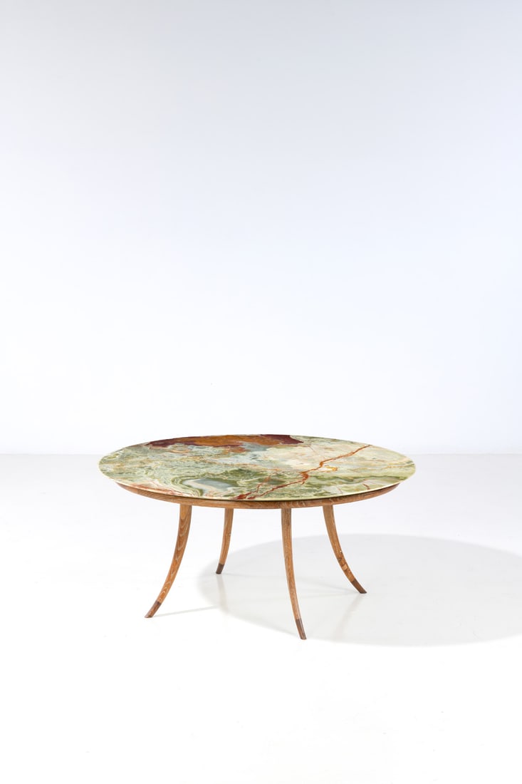 Guglielmo Ulrich (1904-1977) Coffee table: Guglielmo Ulrich (1904-1977)Coffee tableWood and onyxModel created in the 1940sH 58 × Ø 125 cm
