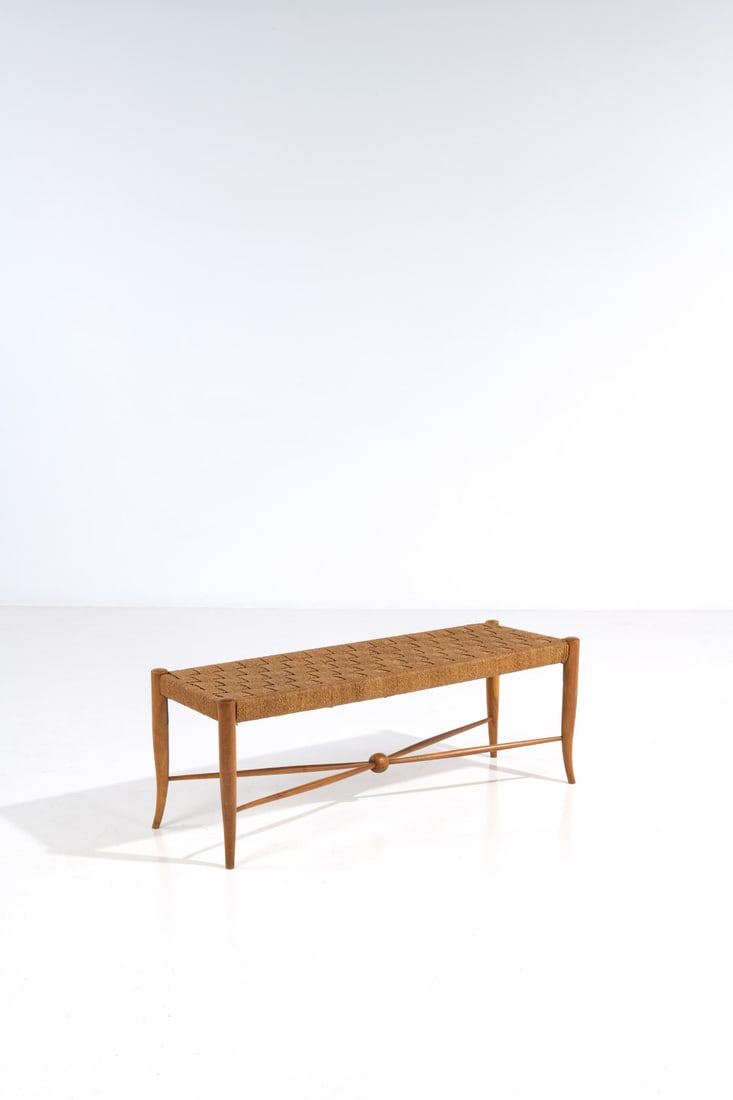 Guglielmo Ulrich (1904-1977) Bench: Guglielmo Ulrich (1904-1977)BenchWood and ropeModel created in the 1940sH 45 × L 121 × W 41 cm
