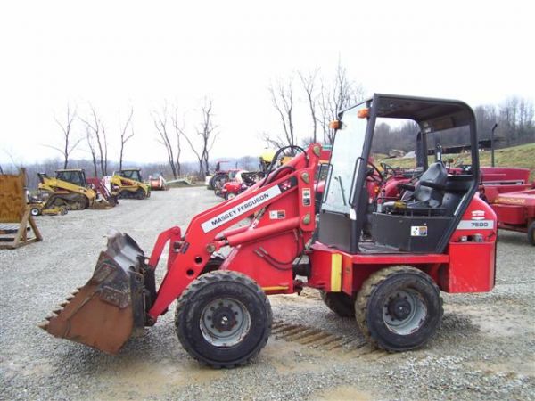 MASSEY FERGUSON 7500 COMPACT WHEEL LOADER: UNIT STARTS, RUNS AND OPERATES AS IT SHOULD. LOADER SEEMS TO BE IN GOOD CONDITION BOTH COSMETICALLY AND MECHANICALLY. DEUTZ TURBO DIESEL ENGINE, SHUTTLE SHIFT, AUX HYDRAULICS ON LOADER, 72" TOOTH BUCK