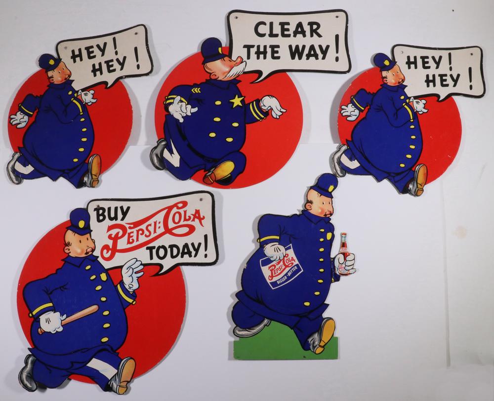 (5) VINTAGE PEPSI "PETE" ADVERTISING DIE-CUTS (1 of 2)
