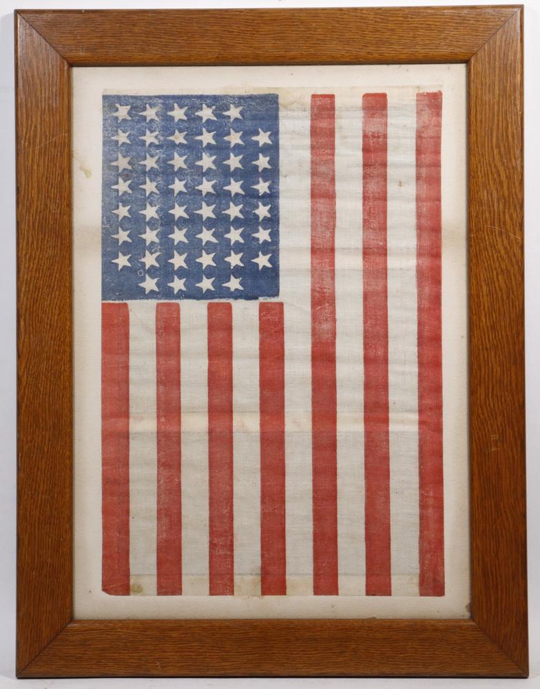 FRAMED HISTORIC AMERICAN FLAG (1 of 2)