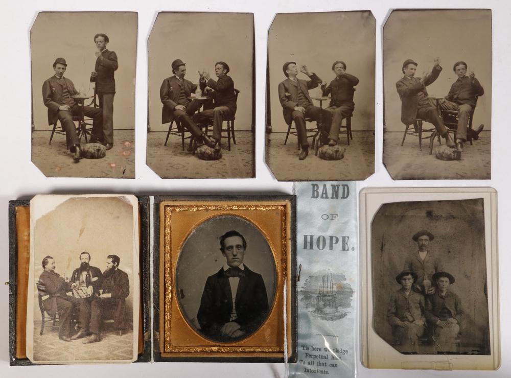 (7) TEMPERANCE OR ALCOHOL THEMED 19TH C. PHOTOS (1 of 1)