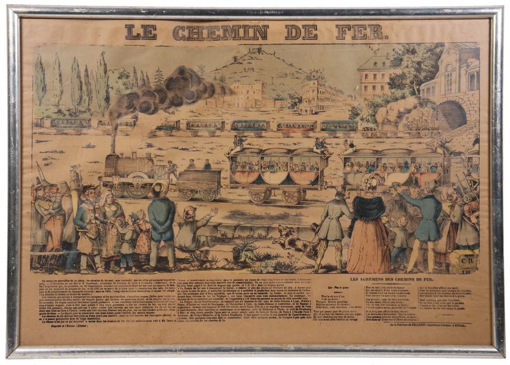 EARLY FRENCH BROADSIDE OF THEIR FIRST RAILROADS (1 of 3)