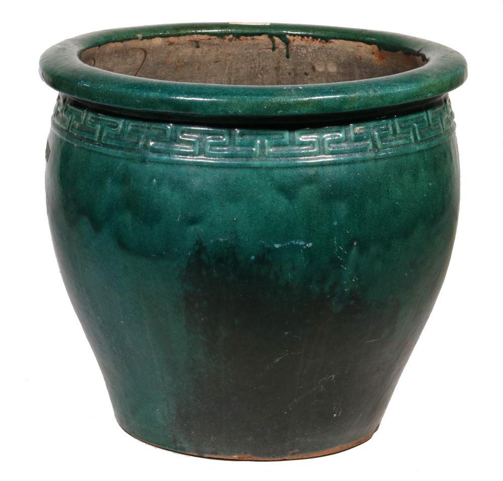 CHINESE GLAZED PLANTER (1 of 2)