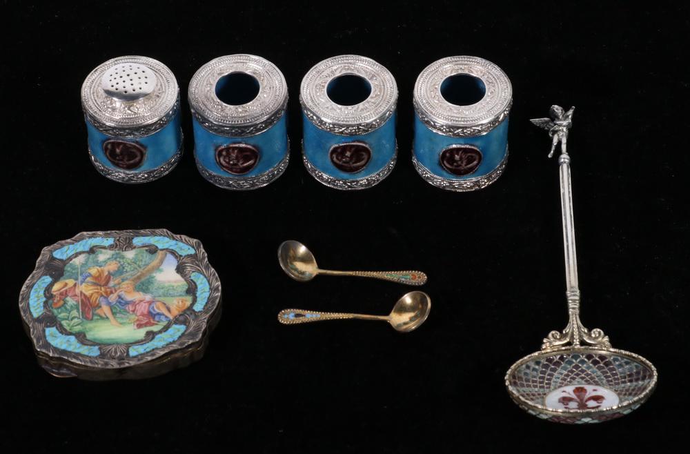 (8 PCS) ASSORTED ENAMELED SILVER ACCESSORIES (1 of 1)