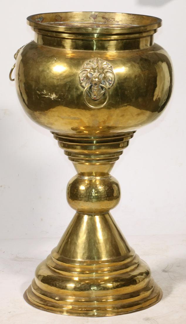 FLOOR STANDING BRASS JARDINIERE (1 of 3)