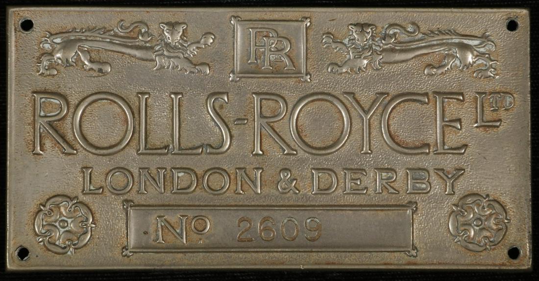 VINTAGE ROLLS ROYCE CHASSIS PLATE (1 of 1)