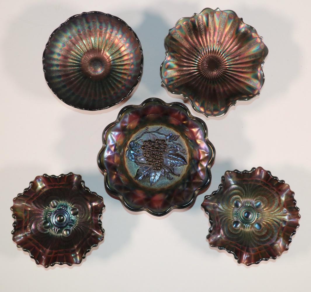 (5 PCS) CARNIVAL GLASS SMALL BOWLS (1 of 2)
