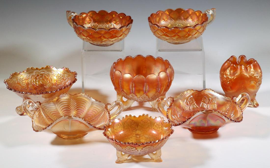 (8 PCS) FENTON, NORTHWOOD & IMPERIAL CARNIVAL GLASS (1 of 1)