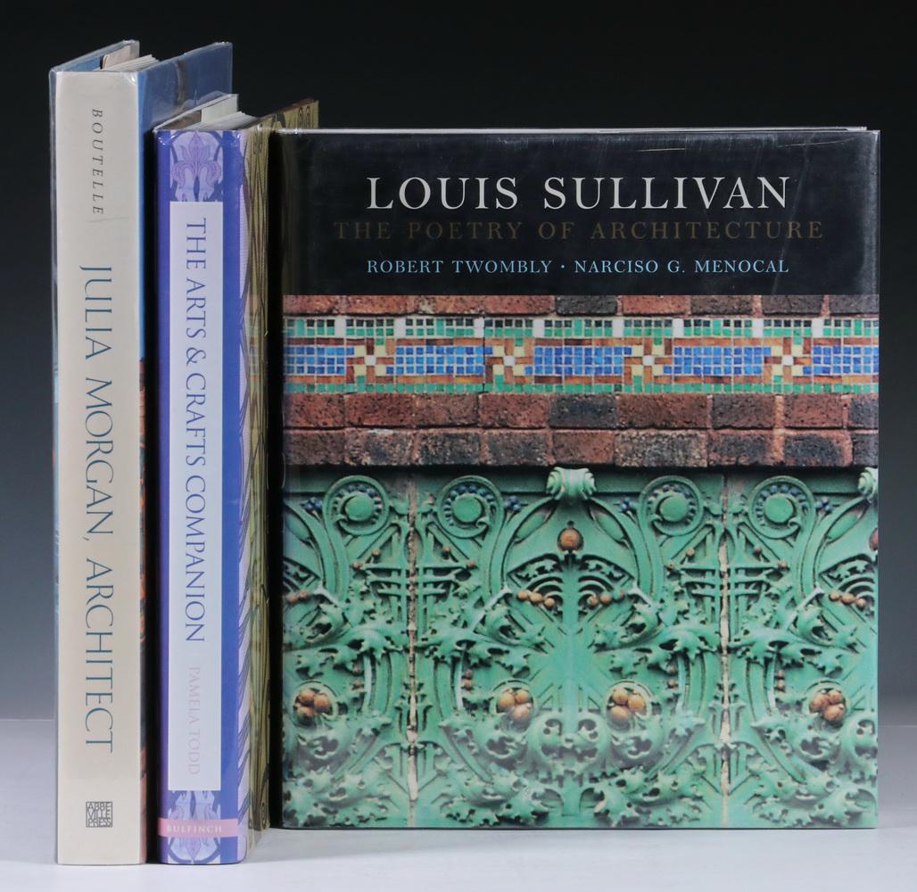 (3) O.P. FOLIO BOOKS ON ART & ARCHITECTURE OF: Including: "Louis Sullivan: The Poetry of Architecture" by Robert Twombly and Narciso G. Menocal; W.W. Norton & Co., New York and London, 2000, in dust jacket. 10 1/4" x 8 3/4", 539 pages, good condit