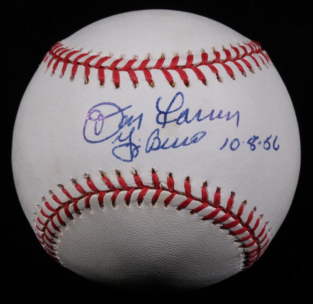 DON LARSEN / YOGI BERRA SIGNED BASEBALL: Don Larsen and Yogi Berra signed baseball with date 10-8-56 - the date of the only perfect game in World Series history. On Rawlings American League baseball.