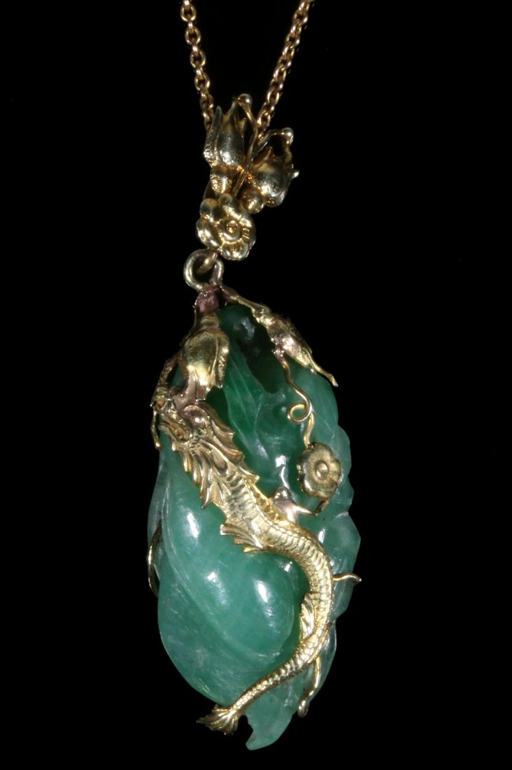 JADE, 14K GOLD & SEED PEARL NECKLACE (1 of 5)