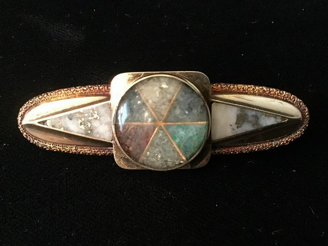 GOLD QUARTZ BROOCH (1 of 2)
