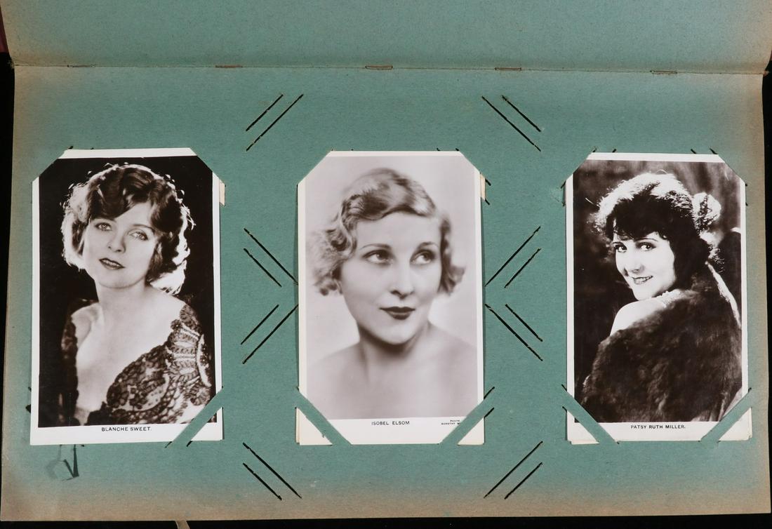 ALBUM OF (222) REAL PHOTO POSTCARDS RPPC FILM AND STAGE (1 of 6)