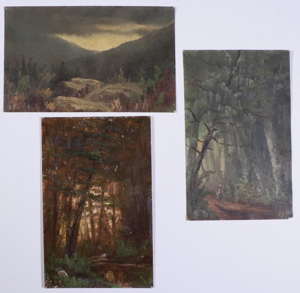 (3) MINIATURE OIL ON CARDSTOCK, 19TH C., UNSIGNED (1 of 1)