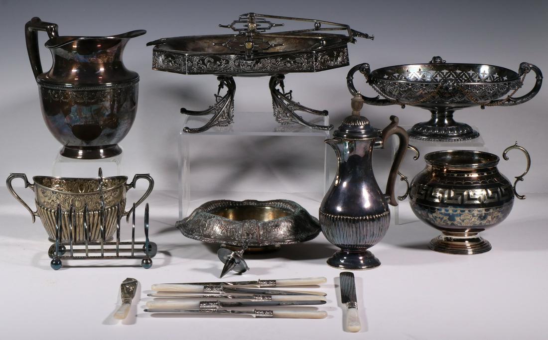 (16) SILVER-PLATE SERVING ITEMS (1 of 6)