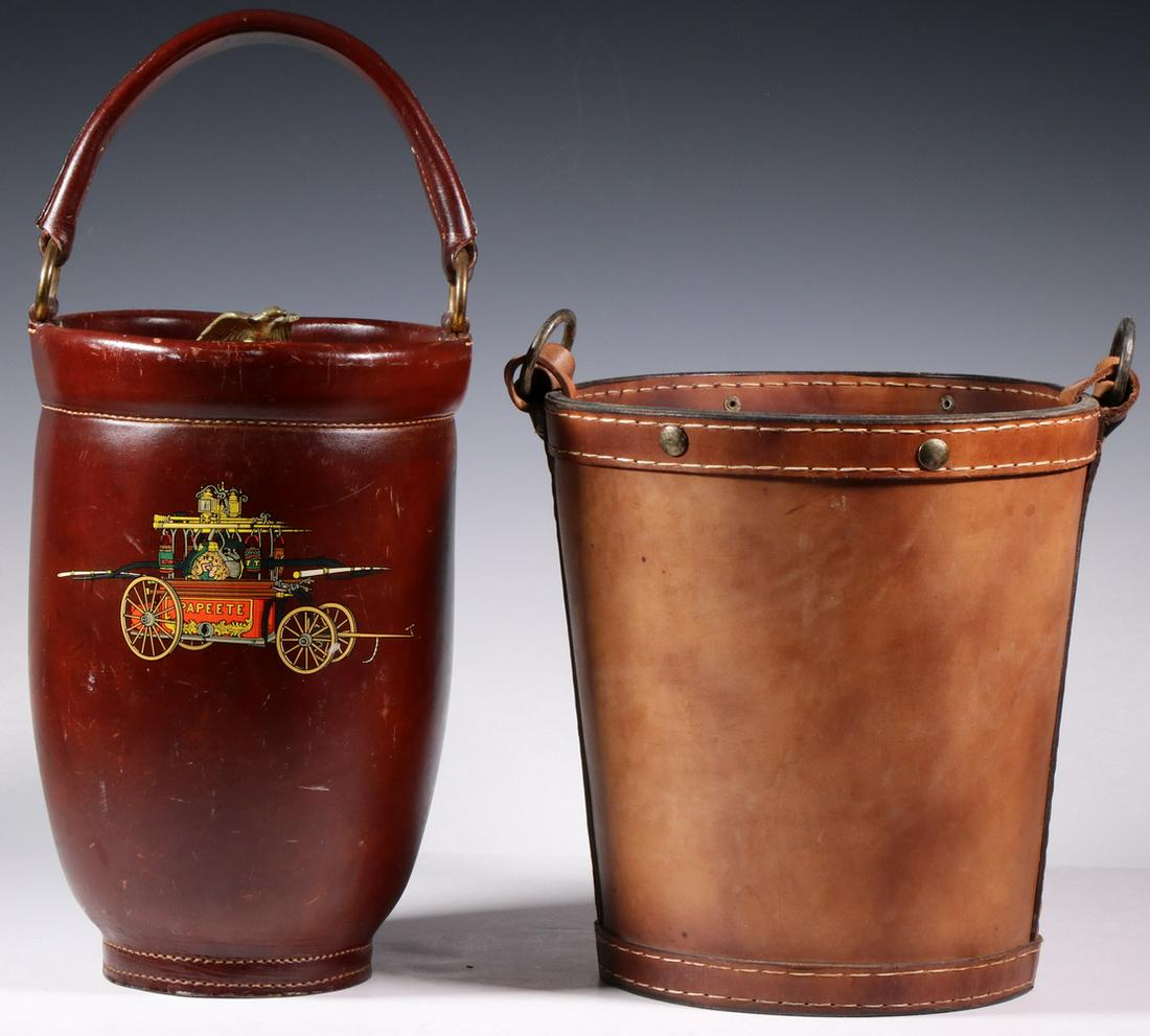 (2) LEATHER BUCKETS (1 of 4)