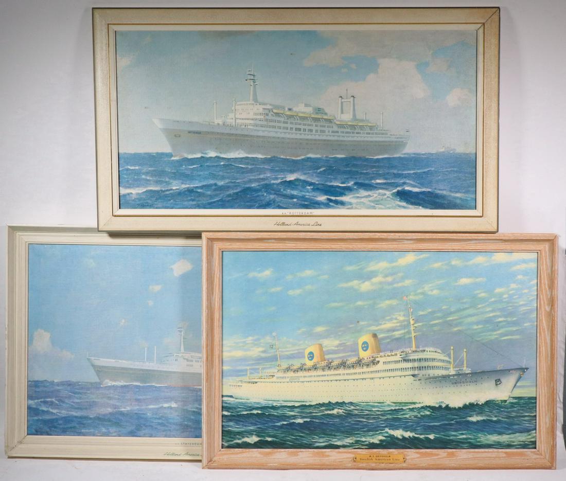 (3) FRAMED CRUISE SHIP TRAVEL AGENCY PORTRAITS (1 of 4)