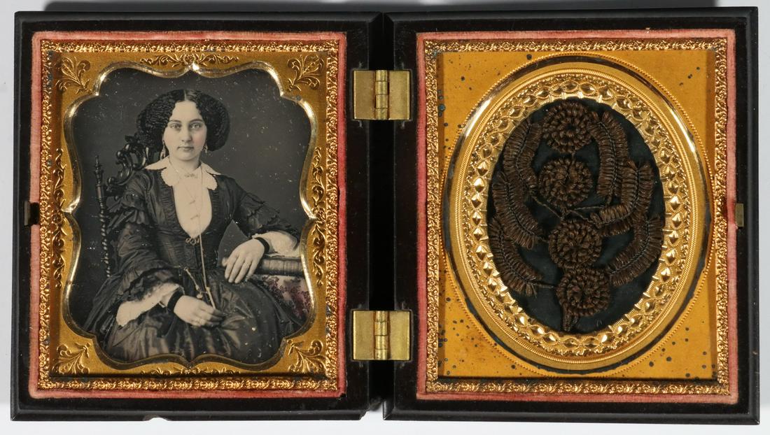 ANTEBELLUM DAGUERREOTYPE PORTRAIT OF YOUNG WOMAN (1 of 2)