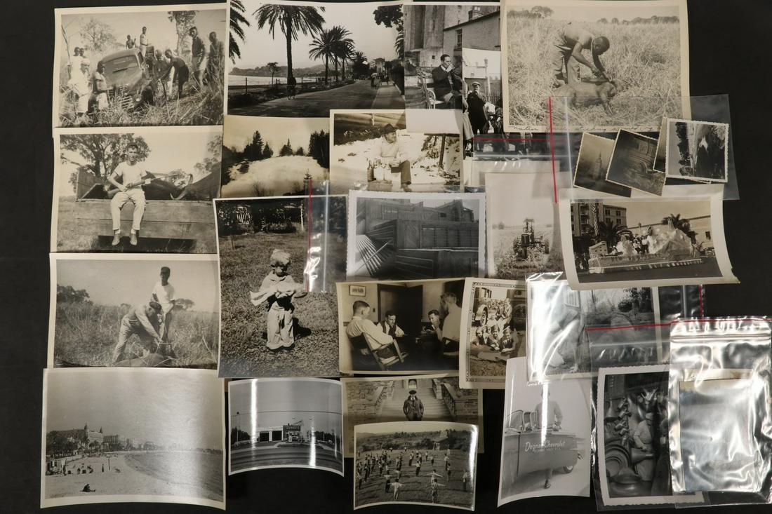 APPROX (250) VINTAGE SNAPSHOTS, 1920S-50S, MOSTLY EARLY: Some travel to Middle East, Japan, mostly in the US, many families, concentrated on the east coast, amateur antics, small town sports, some from trip to Yellowstone in the 20s, town events, an active