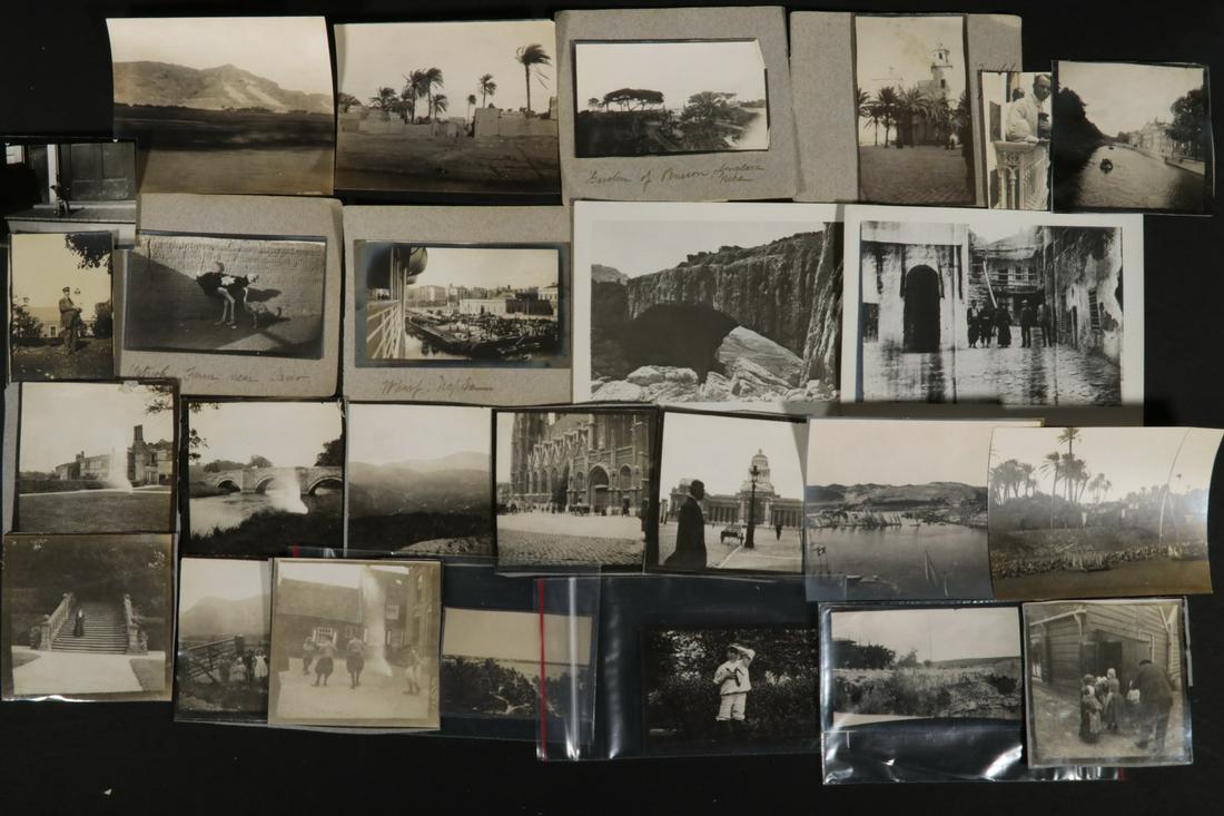 APPROX (220) ORIGINAL EARLY SNAPSHOTS FROM TRAVELS OF: Mostly Silver Nitrate Kodaks, taken and printed by Hyde himself, who was an enthusiast. Includes: NYC, Connecticut, Florida, Italy, Holland, Belgium, France, Spain, Egypt, others. Good condition.