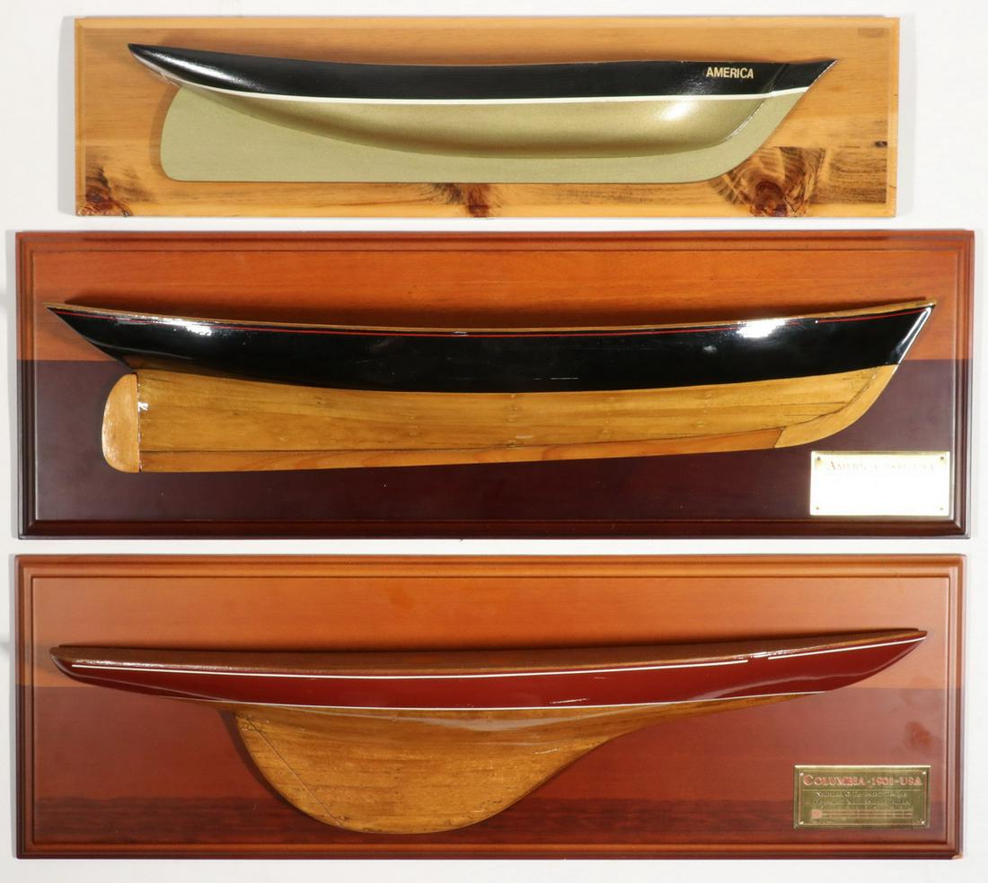 (3) HALF HULL MODELS - AMERICA'S CUP WINNERS COLUMBIA & (1 of 3)
