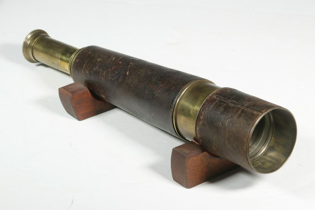 ENGLISH BRASS AND LEATHER SHIP'S TELESCOPE (1 of 2)