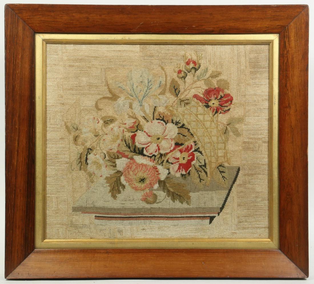 LATE 18TH C. AMERICAN NEEDLEPOINT (1 of 3)