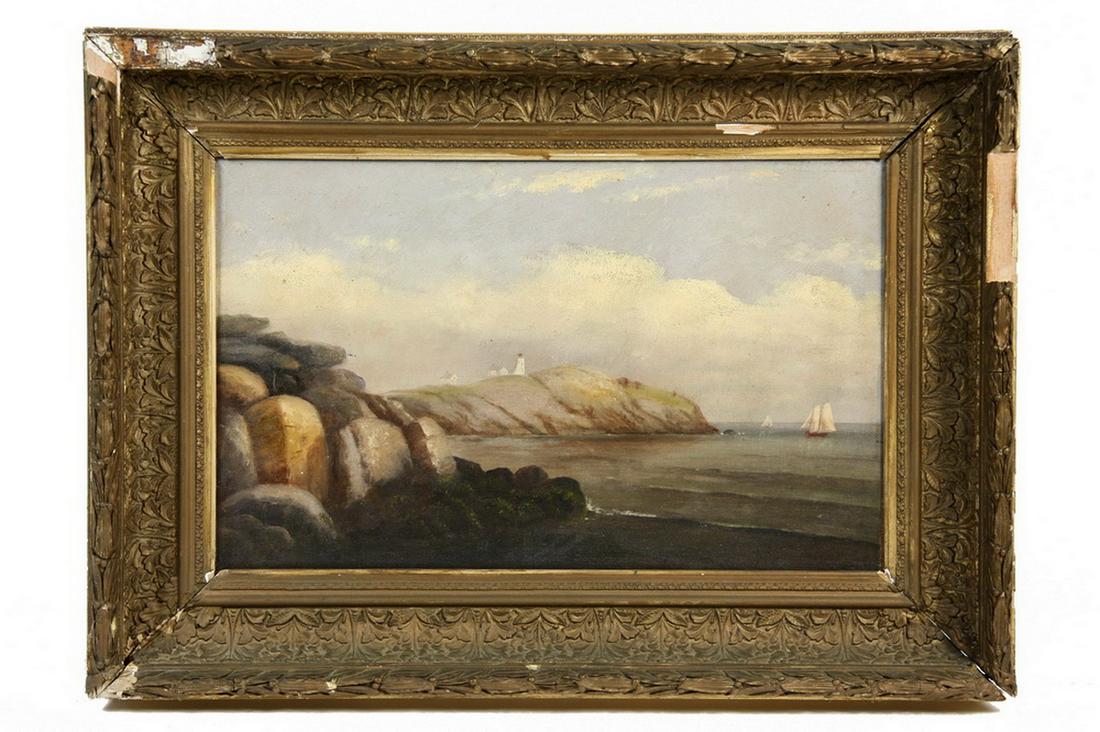 NAIVE PAINTING OF COASTAL LIGHTHOUSE (1 of 5)