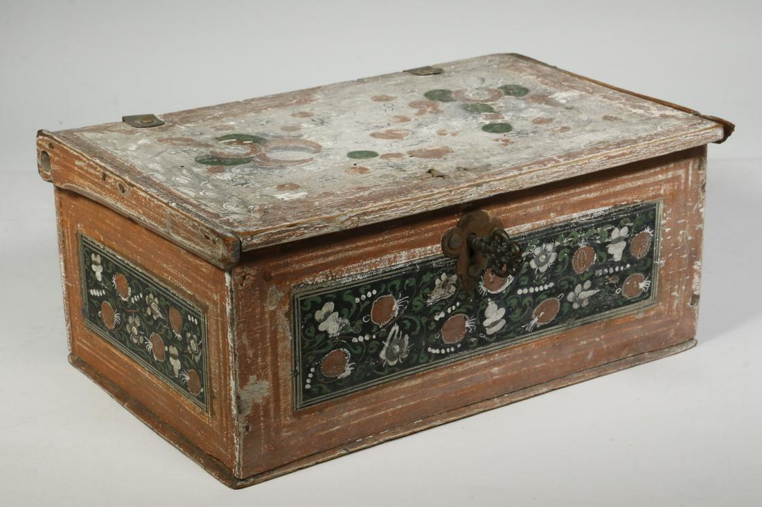 EASTERN EUROPEAN PAINTED BOX WITH 17TH C. PAINTINGS OF (1 of 5)