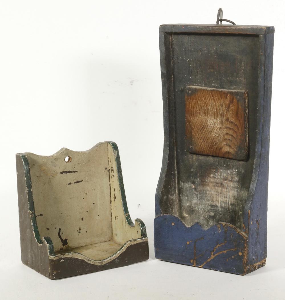 (2) EARLY PAINTED WALL POCKETS (1 of 2)