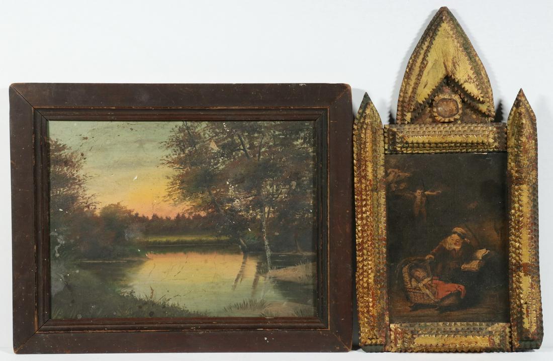 (2) NAIVE OIL PAINTINGS (1 of 5)