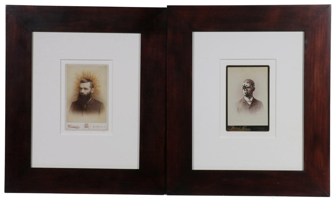 (2) FRAMED PEN & INK DRAWINGS ON CABINET PHOTOS (1 of 4)