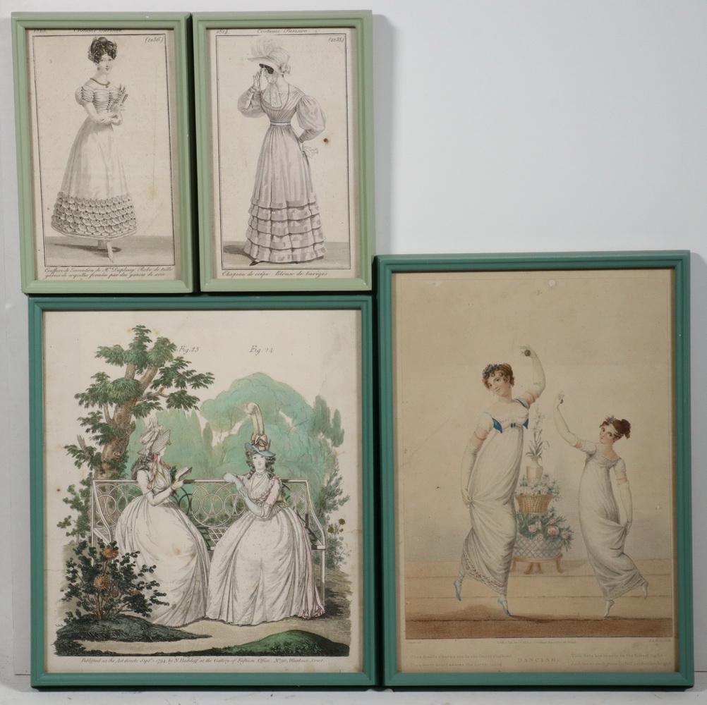 (4) FRAMED 19TH C. FASHION PLATES (1 of 4)