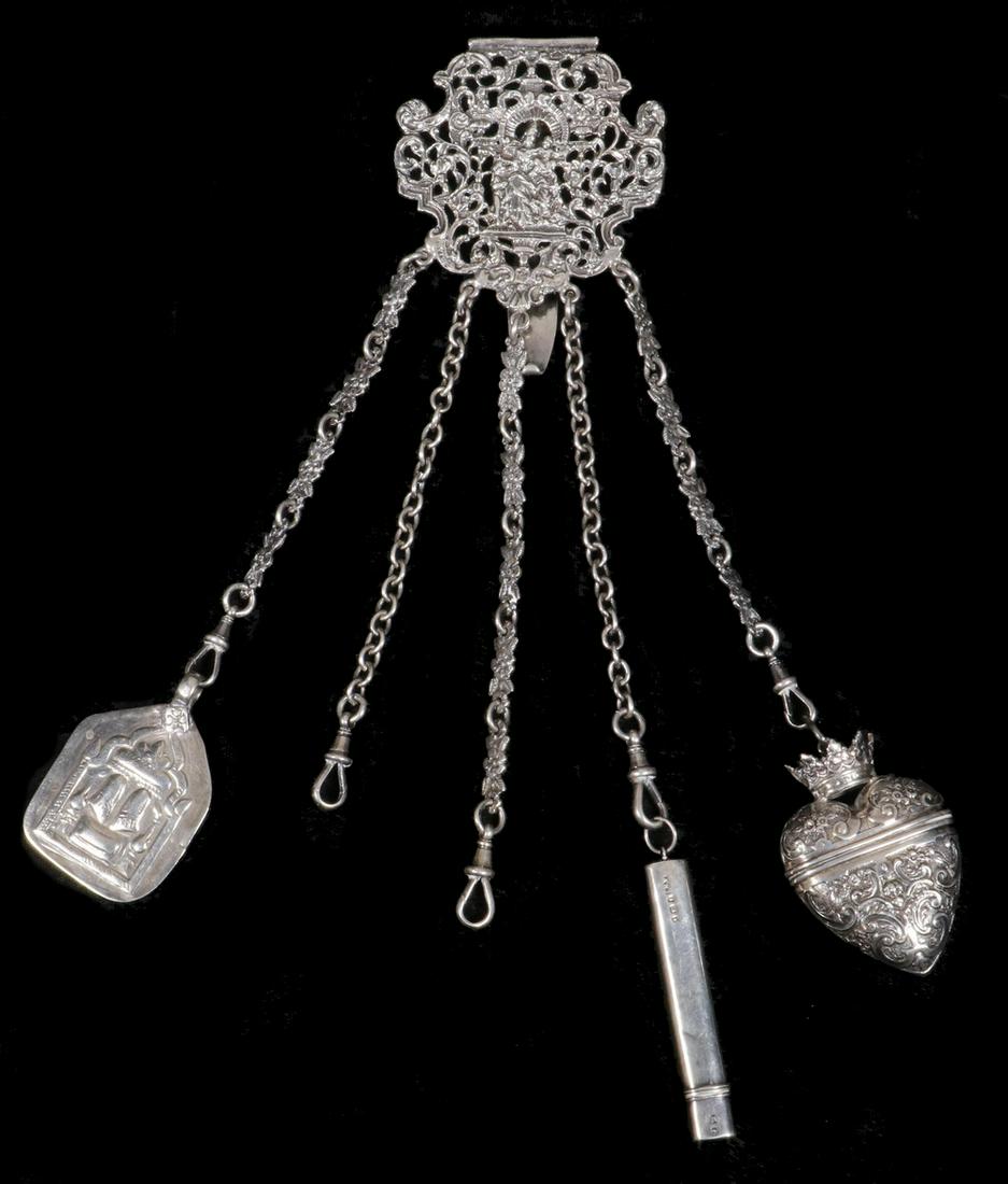 ANGLO-INDIAN SILVER CHATELAINE (1 of 4)