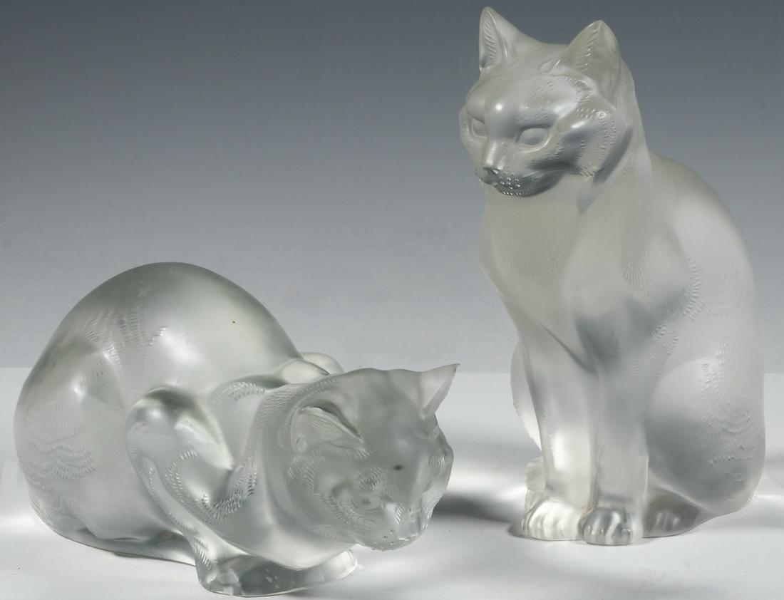 (2) LALIQUE CAT FIGURES (1 of 5)