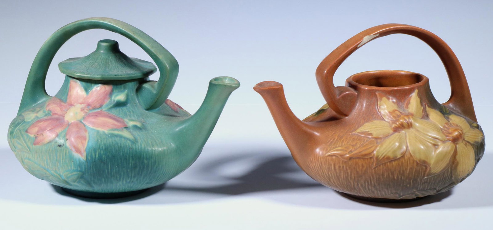 (2) ROSEVILLE "CLEMATIS" TEAPOTS (1 of 4)
