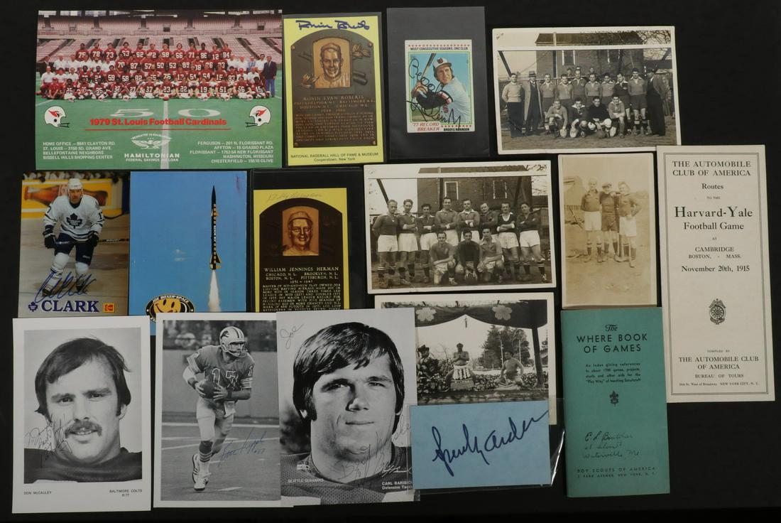 SPORTS EPHEMERA/PHOTOS, SOME SIGNED (1 of 3)