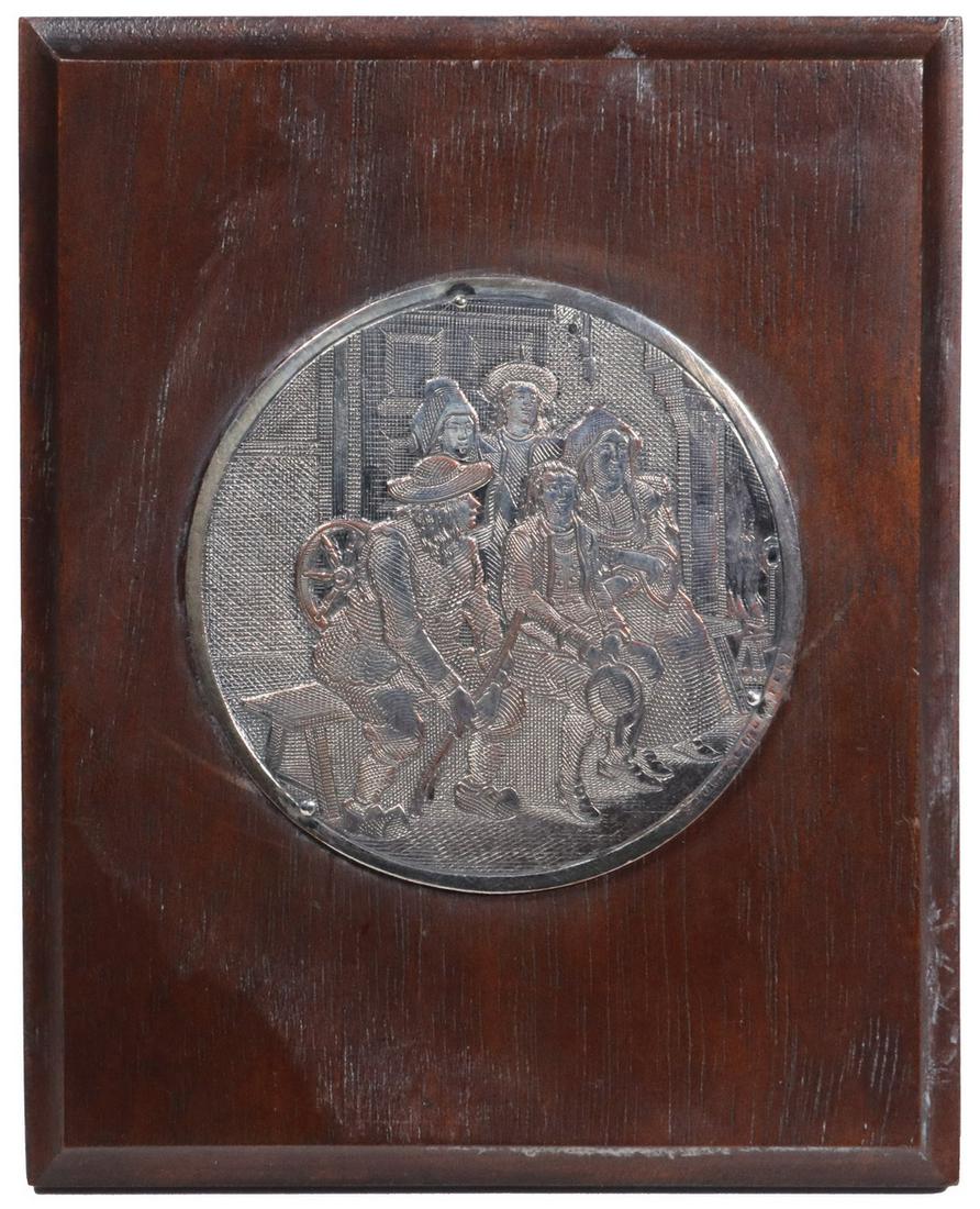 FRENCH SILVER-PLATE FIGURAL MEDALLION (1 of 1)