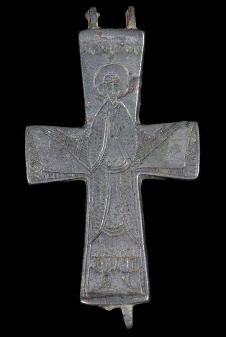 16TH C. GREEK ORTHODOX BRONZE CROSS PENDANT (1 of 2)