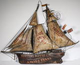 HANDMADE ADVERTISING COPPER SHIP WALL HANGING