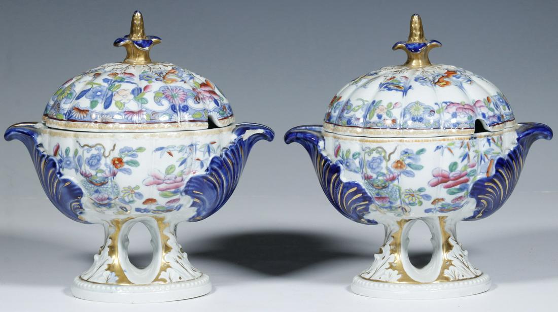 (2) MASON IRONSTONE COVERED SAUCE DISHES (1 of 3)
