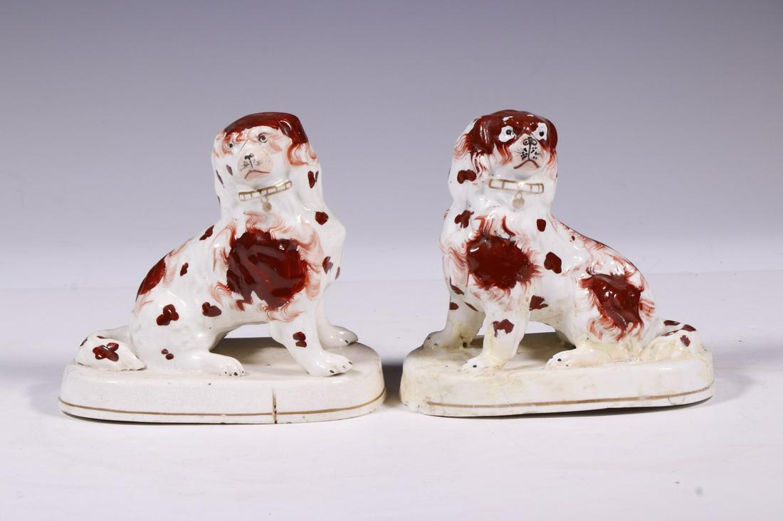 PR STAFFORDSHIRE SPANIELS FIGURINES (1 of 3)