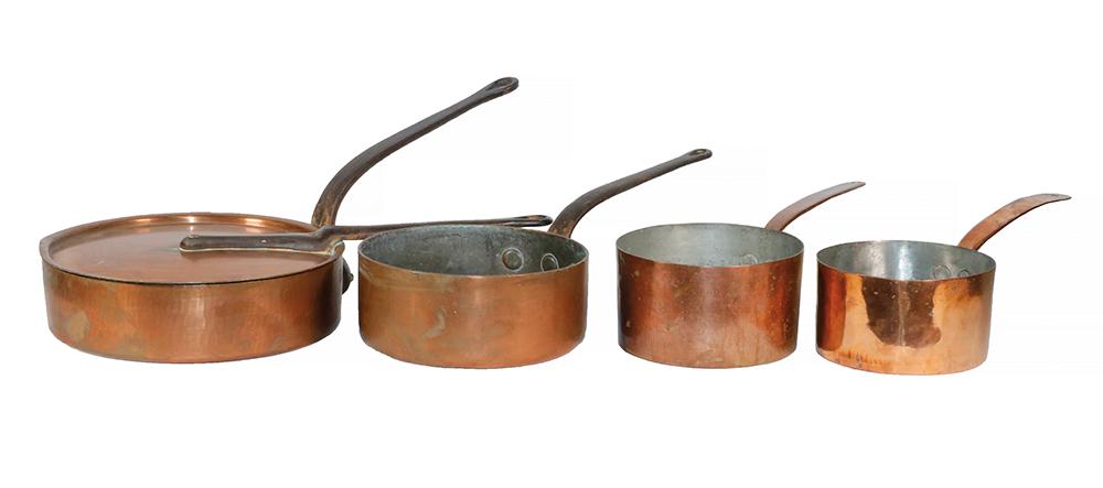 (4 PCS) COPPER COOKERY PLUS A LID (1 of 3)